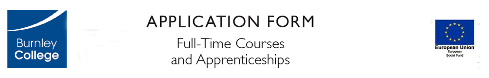 Burnley College Application Form Header